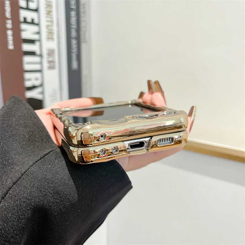 Luxury Leopard Print Phone Case for Samsung Galaxy Z Flip 3/4/5/6