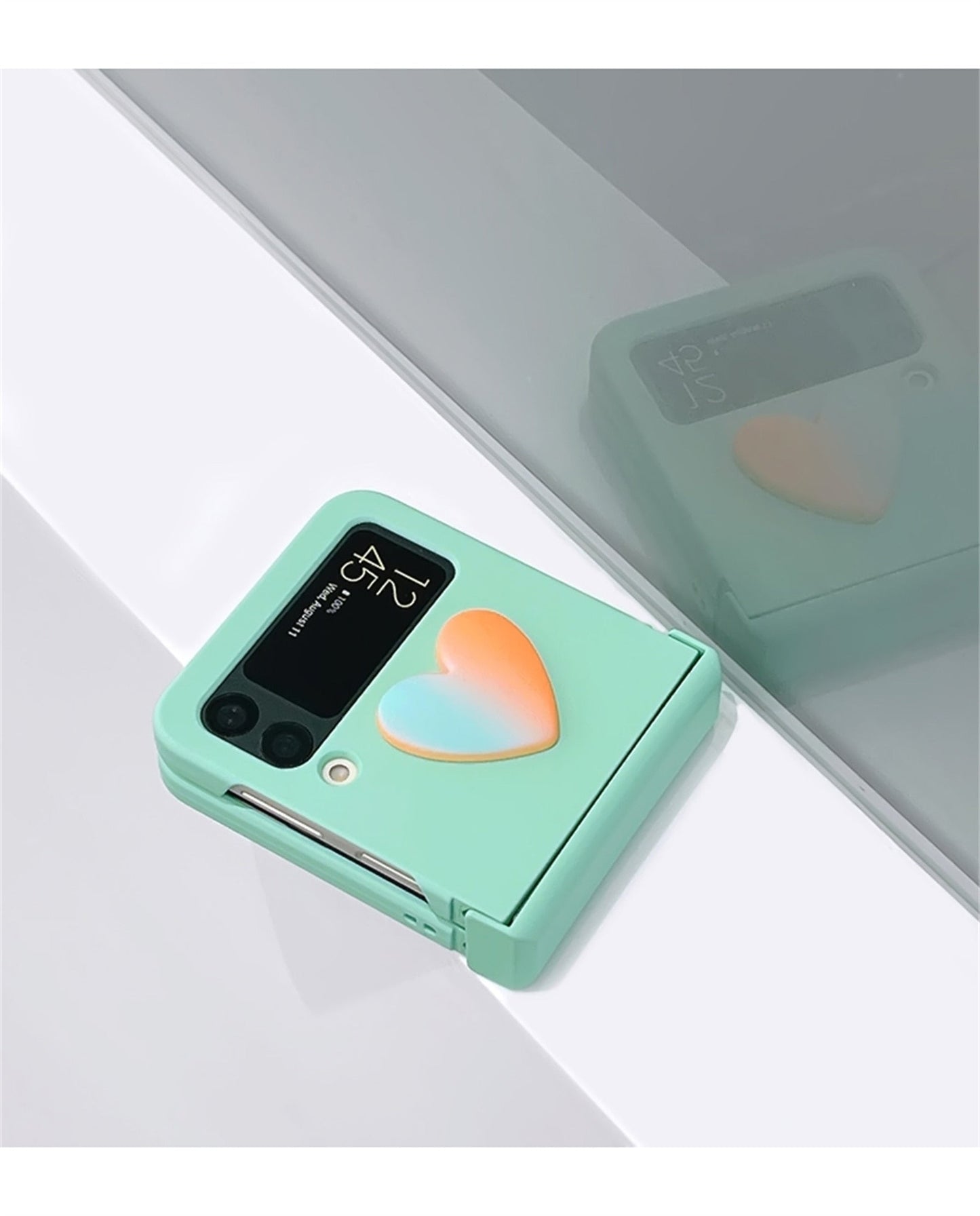Cute 3D Gradient Heart Case for Samsung Galaxy Z Flip 4