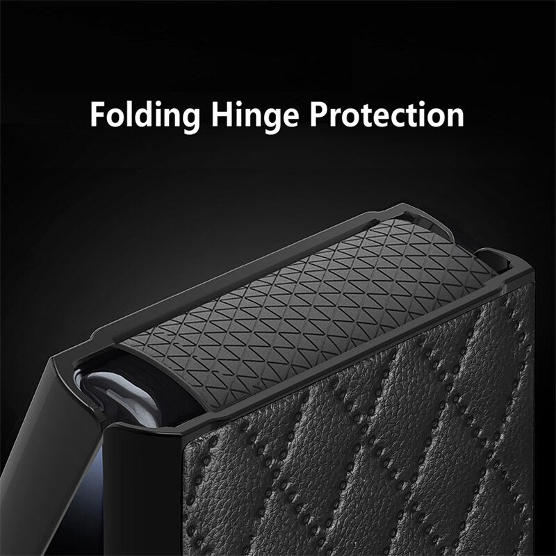 Leather Case With Lens Film Protected For Samsung Galaxy Z Flip 5