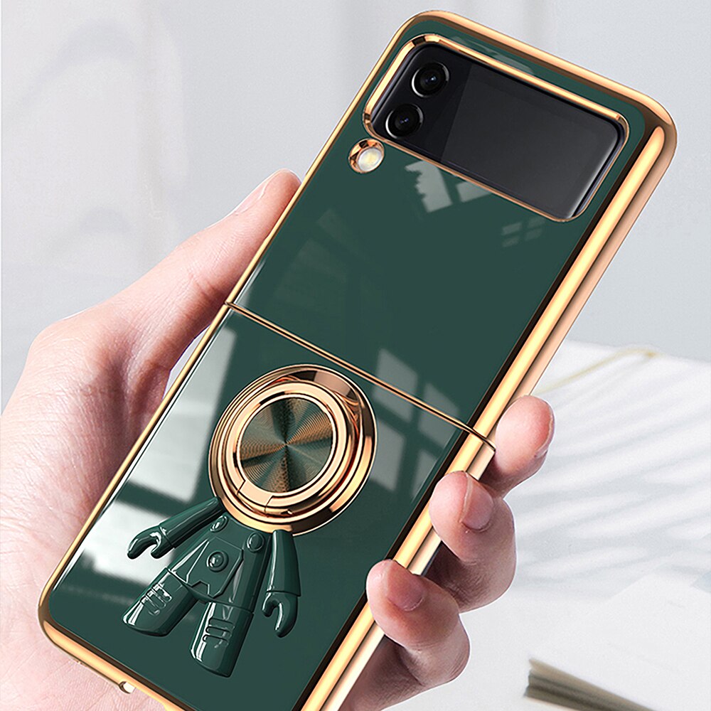 Magnetic Astronaut Holder Plating Case For Samsung Galaxy Z Flip 5