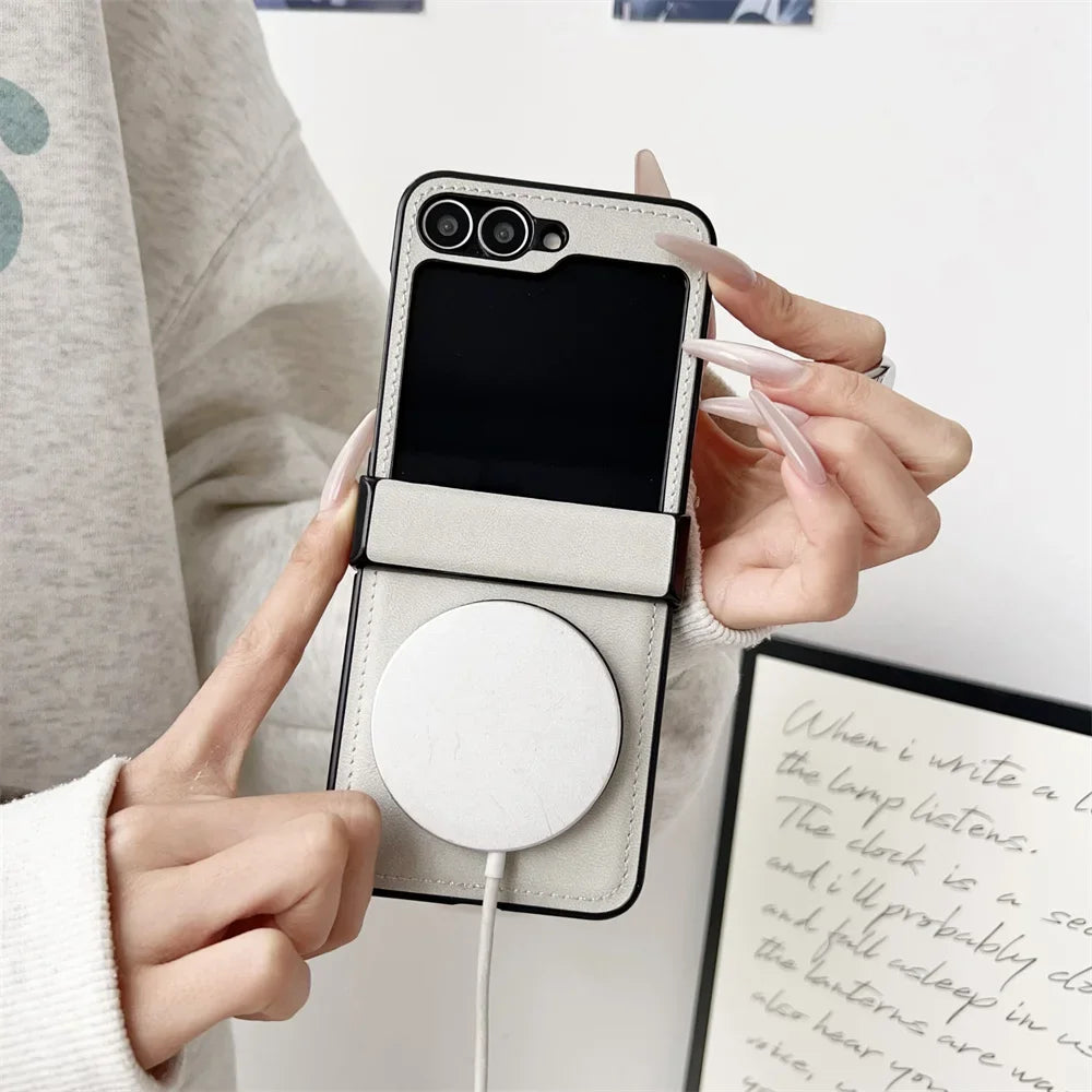 Leather Magnetic Case For Samsung Galaxy Z Flip