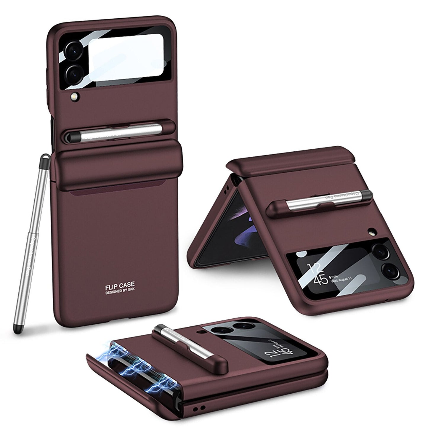 Magnetic Hinge Case with Pen For Samsung Galaxy Z Flip 4