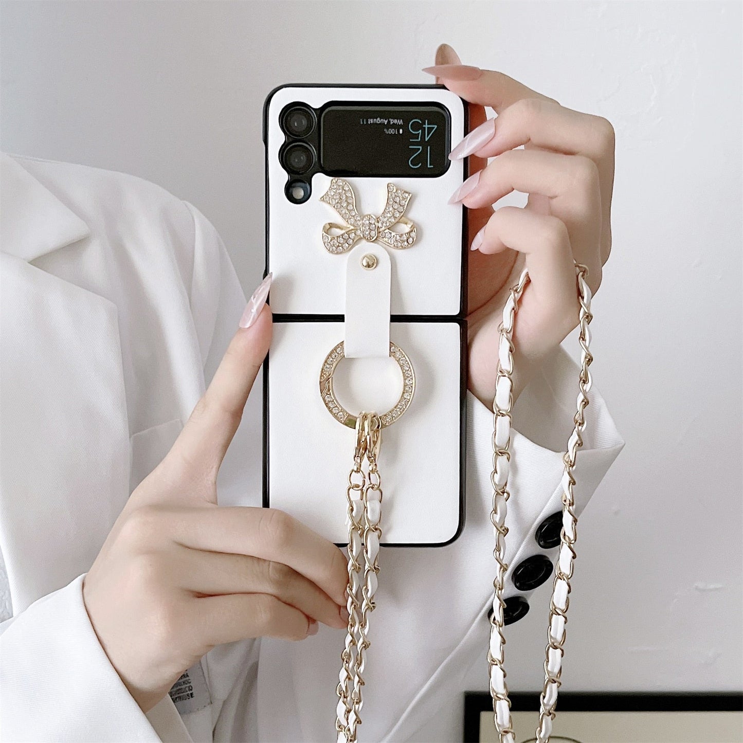 Luxury Crossbody Leather Case for Samsung Galaxy Z Flip 4