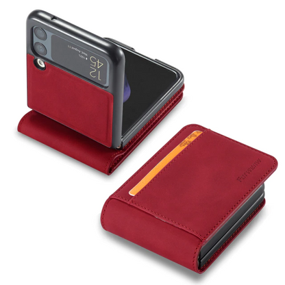 Luxury Leather Wallet Case For Z Flip 4