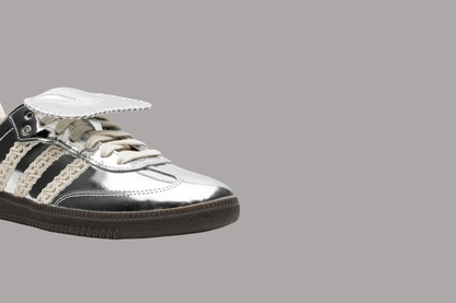 Metallic Silver Heritage Sneakers – Premium Retro Edition