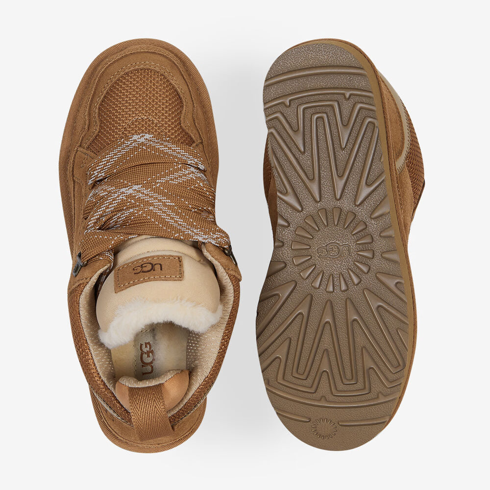 Suede Shearling Low Baskets - Chestnut Edition