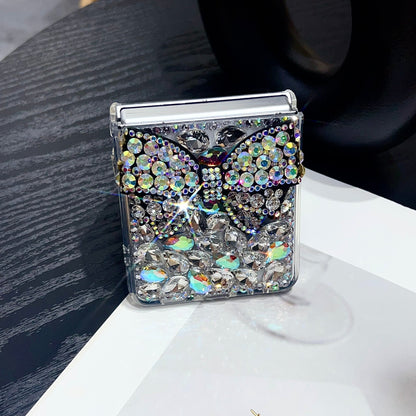 Glitter Diamond Bow Chain Phone Case for Samsung Z Flip 7/6/5/4
