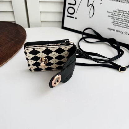 Fashion Neck Strap Handbag with Card Slot Wallet PU Leather Cover for Samsung Galaxy Z Flip 4 / 5 / 6 / 7