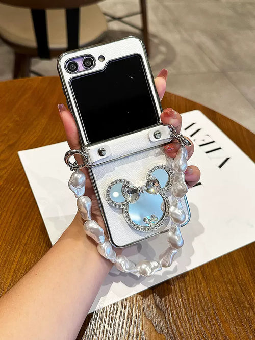 CUTE CARTOON MIRROR CASE FOR GALAXY Z FLIP 5