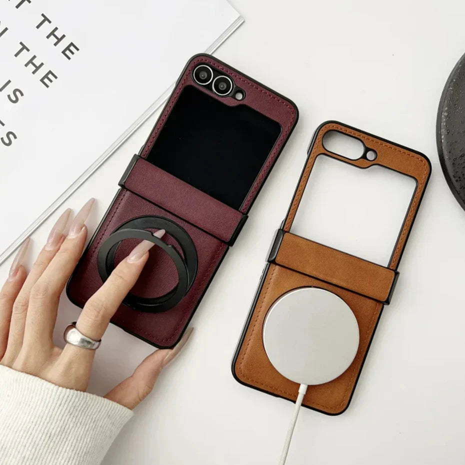 Leather Magnetic Case For Samsung Galaxy Z Flip