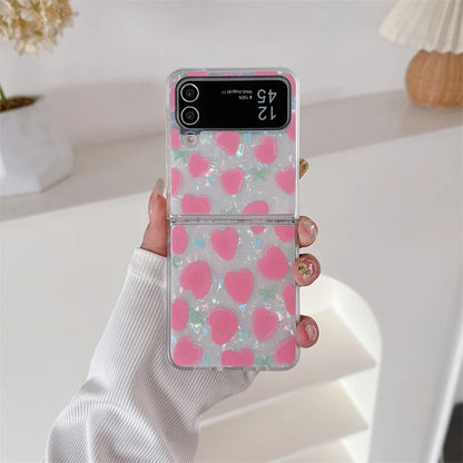 Cute Love Heart Shell Case for Samsung Galaxy Z Flip 3/4/5
