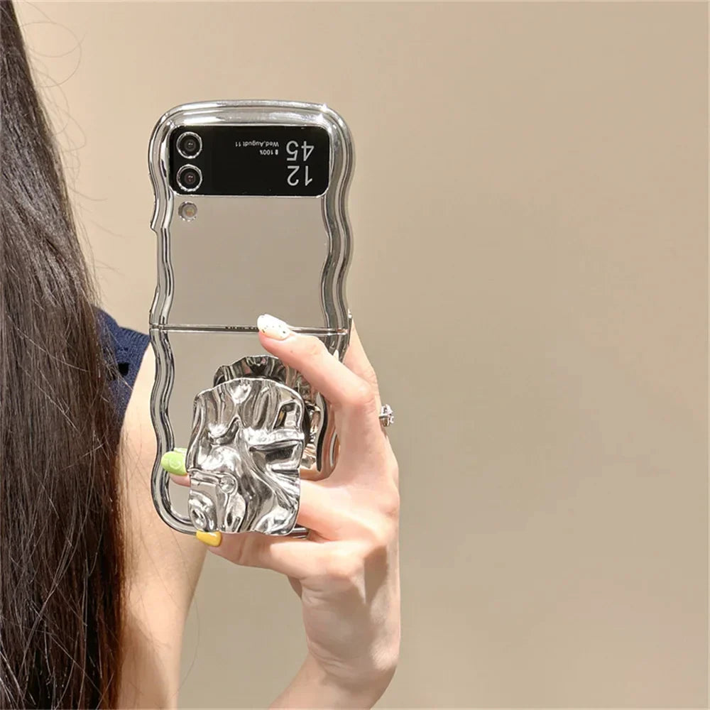 Tinfoil Bracket Wave Case for Samsung Galaxy Z Flip 3/4/5