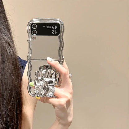 Tinfoil Bracket Wave Case for Samsung Galaxy Z Flip 3/4/5
