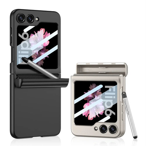 Shockproof Case with Magnetic Hinge Protection and Touch Pen for Samsung Galaxy Z Flip 6