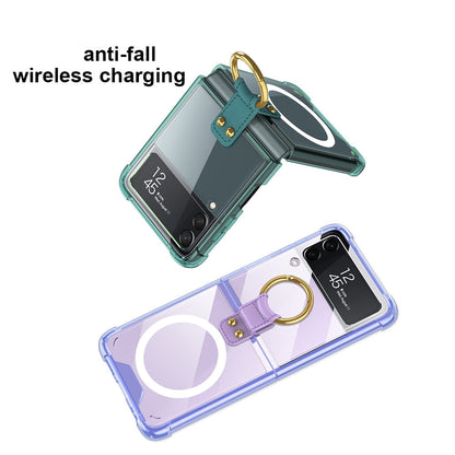 Transparent Wireless Charging Magnetic Case For Samsung Galaxy Z Flip 4