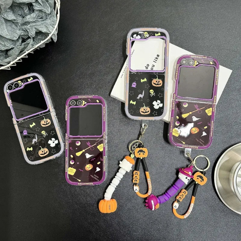Happy Halloween Pumpkin Ghost Case for Samsung Galaxy Z Flip 3/4/5/6