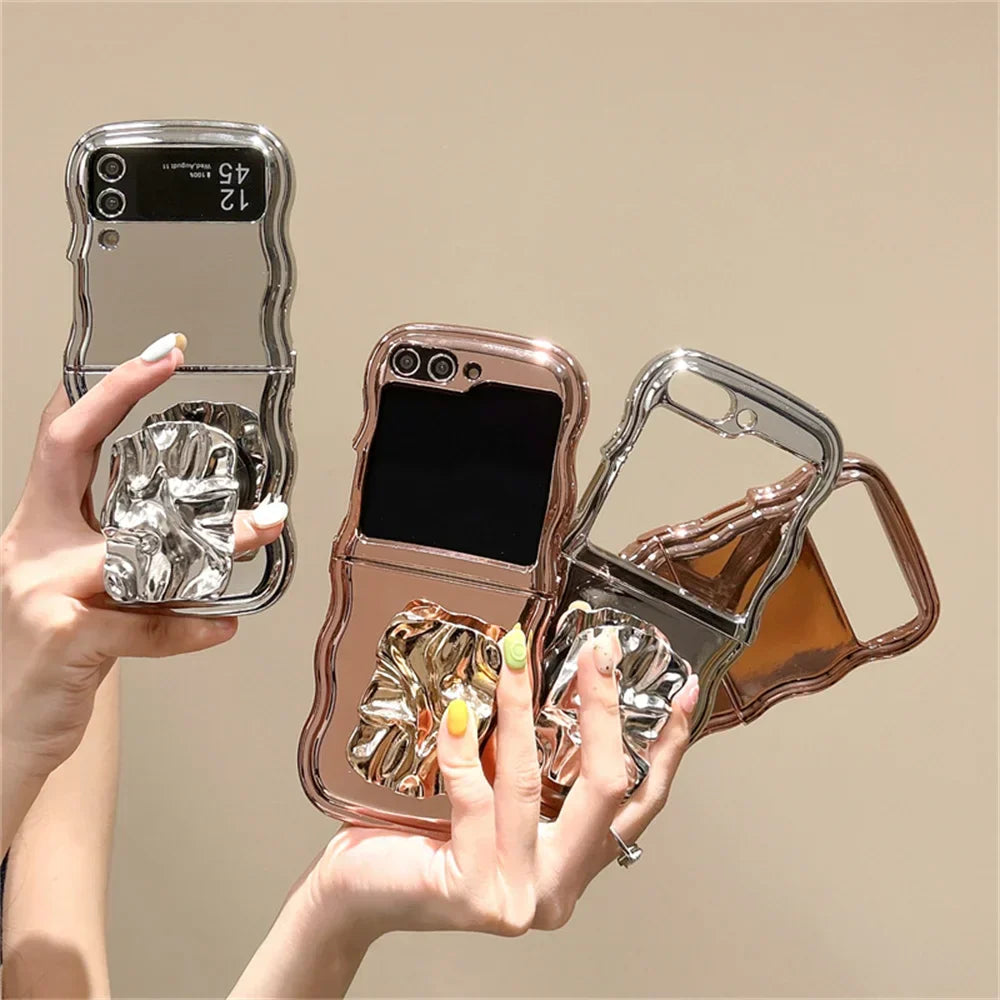 Tinfoil Bracket Wave Case for Samsung Galaxy Z Flip 3/4/5