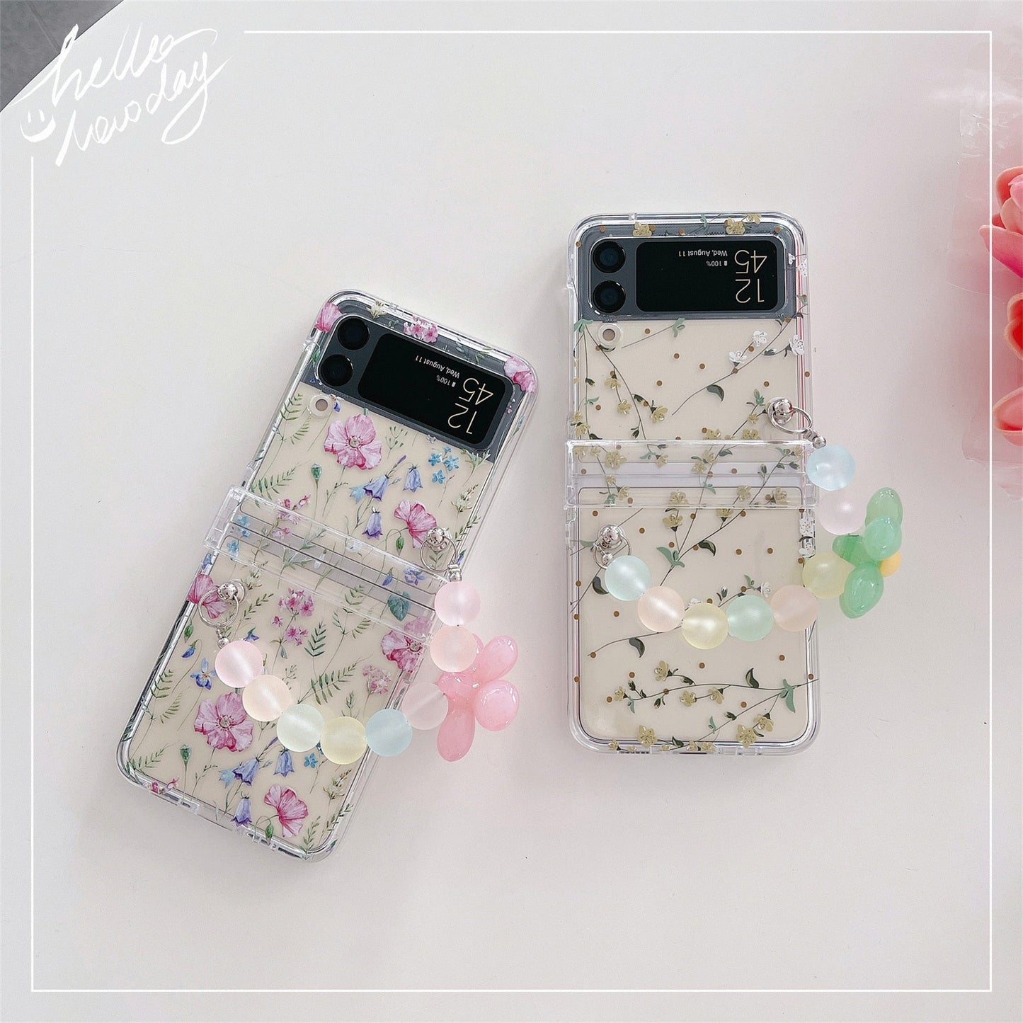 Case with Flowers Bracelet  for Samsung Galaxy Z Flip 4
