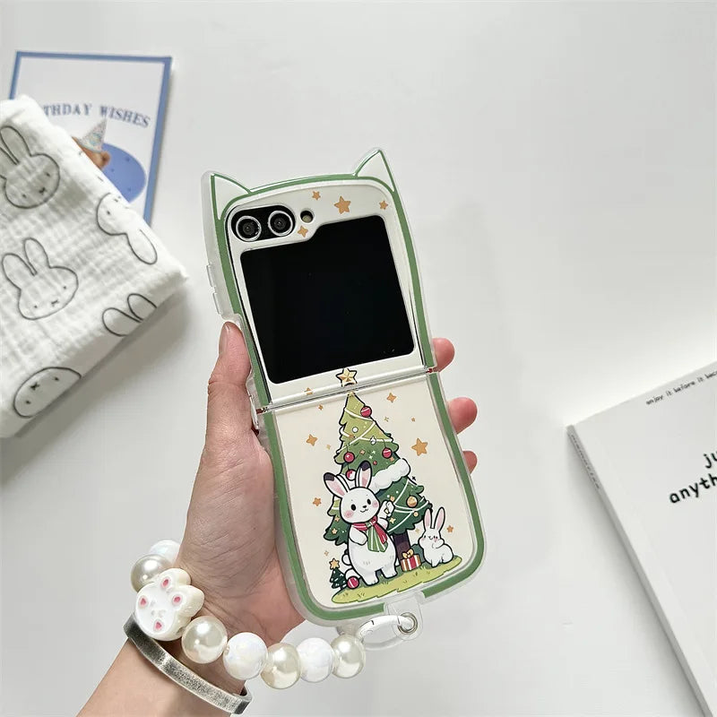Cartoon Christmas Rabbit Hard Case for Samsung Galaxy Z Flip Series
