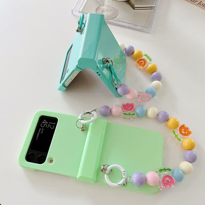 Cute Colorful Flowers Bracelet Phone Case For Samsung Galaxy Z Flip 4