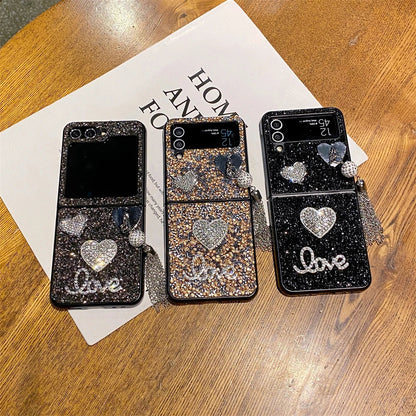 Luxury Heart Diamond Case for Samsung Galaxy Z Flip 3/4/5