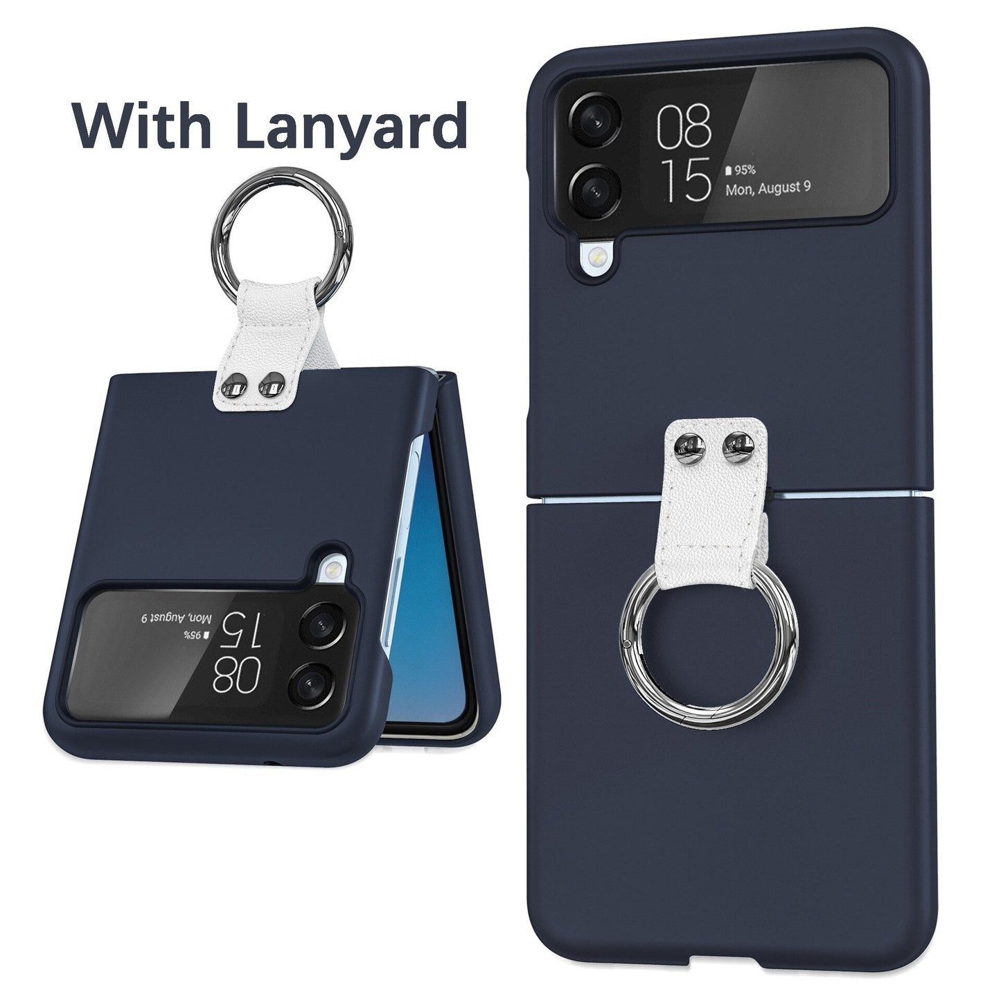 Luxury Ring Holder Case With Lanyard For Samsung Galaxy Z Flip 4