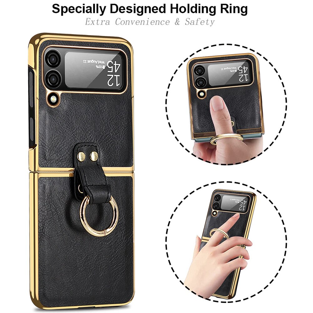 Retro Leather Case For Samsung Galaxy Z Flip 4 Flip 4