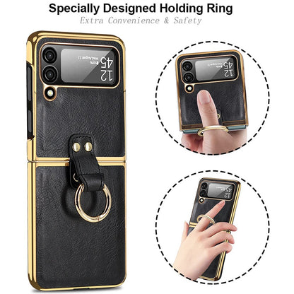 Retro Leather Case For Samsung Galaxy Z Flip 4 Flip 4