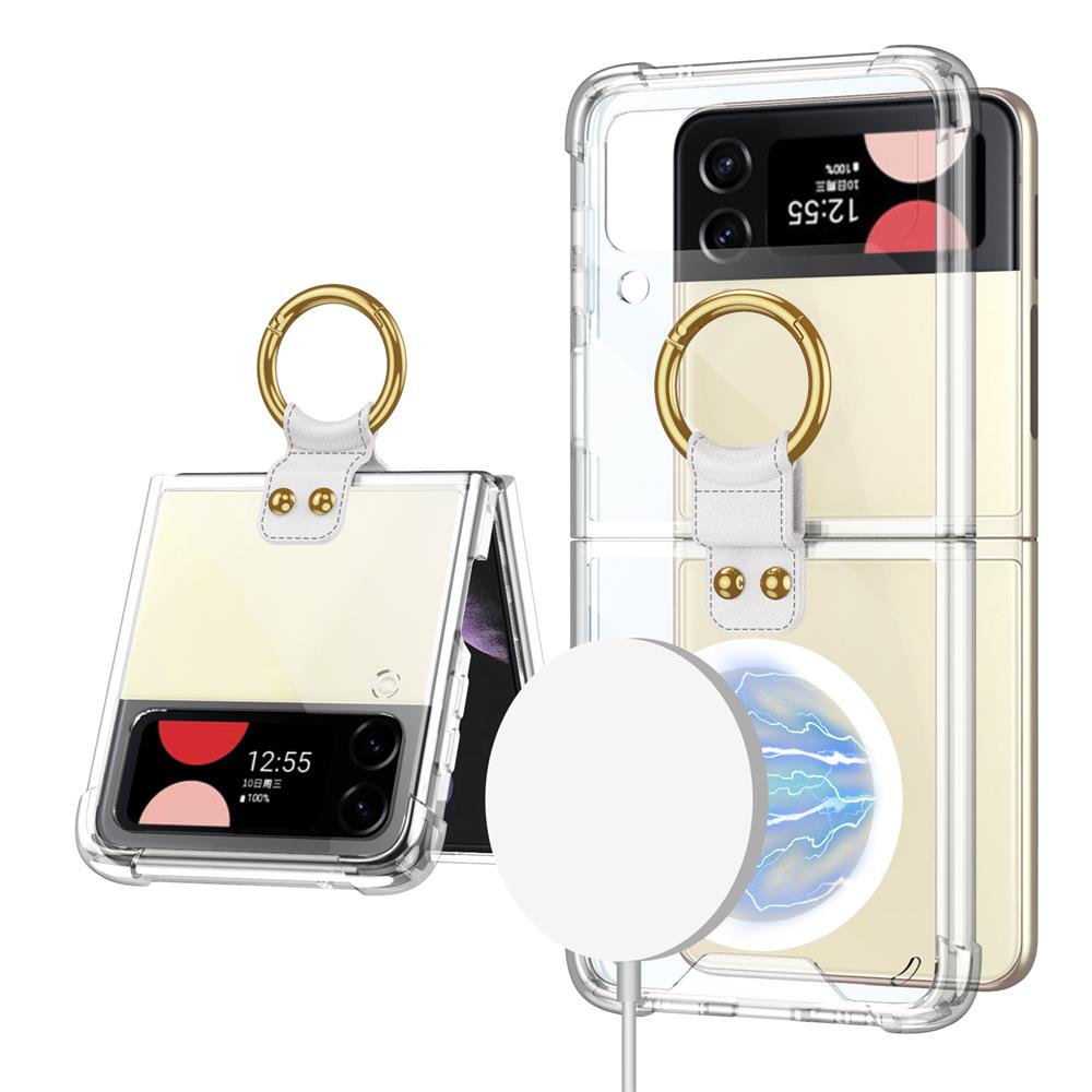 Transparent Wireless Charging Magnetic Case For Samsung Galaxy Z Flip 4