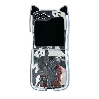 Halloween Ghost Mirror Phone Case for Samsung Z Flip Series