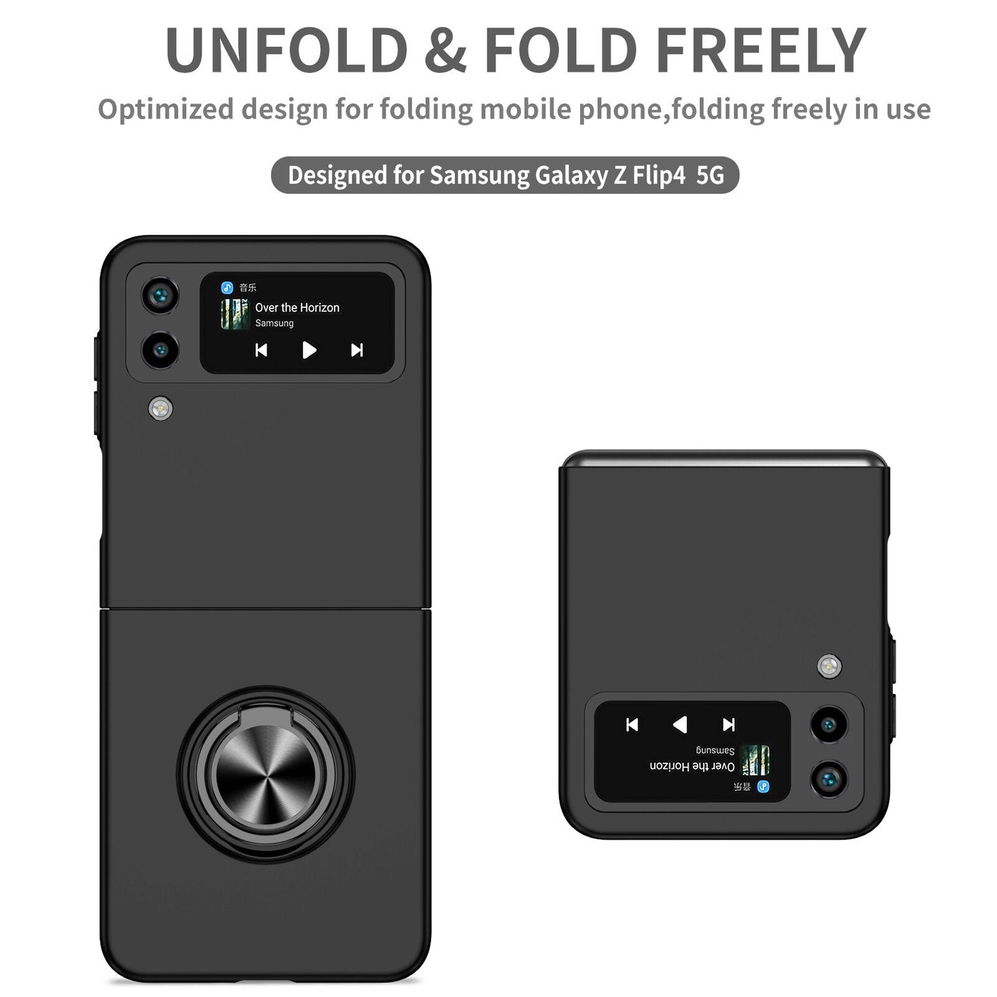 Ultra Thin Case with Magnetic Ring Bracket for Samsung Galaxy Z Flip 4