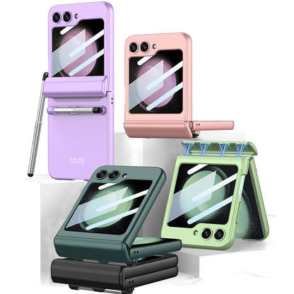 Magnetic Hinge Protection Case With Touch Pen For Samsung Galaxy Z Flip 5