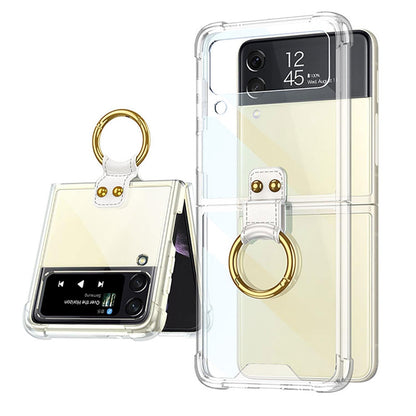 Transparent Case with Ring Bracket For Samsung Galaxy Z Flip 4