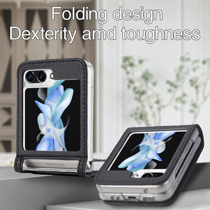 Leather Case with Card Holder For Samsung Galaxy Z Flip 5
