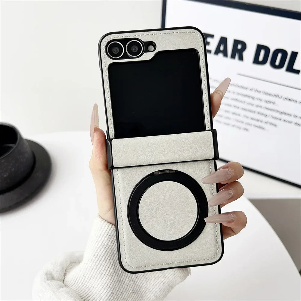 Leather Magnetic Case For Samsung Galaxy Z Flip