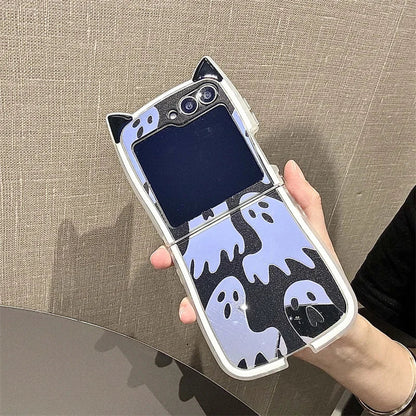 Halloween Ghost Mirror Phone Case for Samsung Z Flip Series