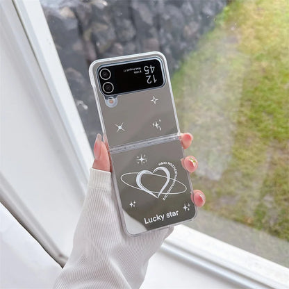 Korean Love Heart Mirror Case for Samsung Galaxy Z Flip