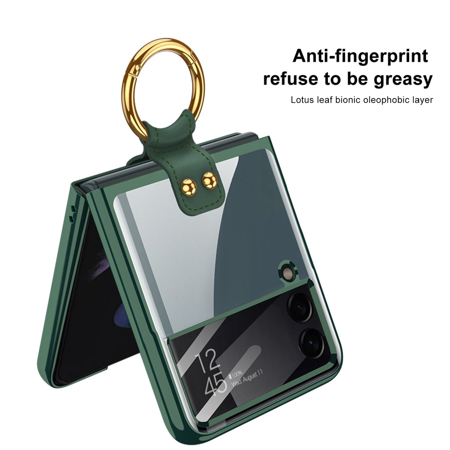 Transparent Case with Ring Holder for Samsung Galaxy Z Flip 4