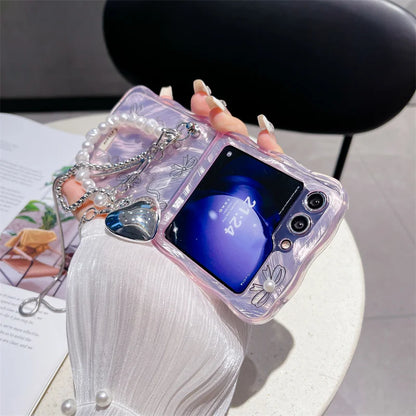 Cute Pearl Bow Case for Samsung Galaxy Z Flip 3/4/5