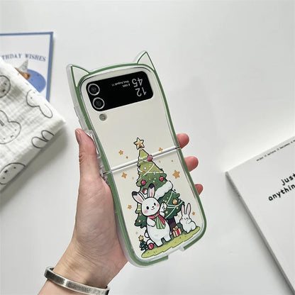 Cartoon Christmas Rabbit Hard Case for Samsung Galaxy Z Flip Series