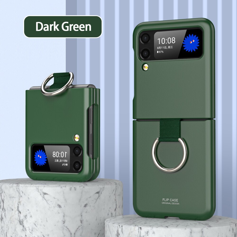 Shockproof Matte Case with Ring For Samsung Galaxy Z Flip 4