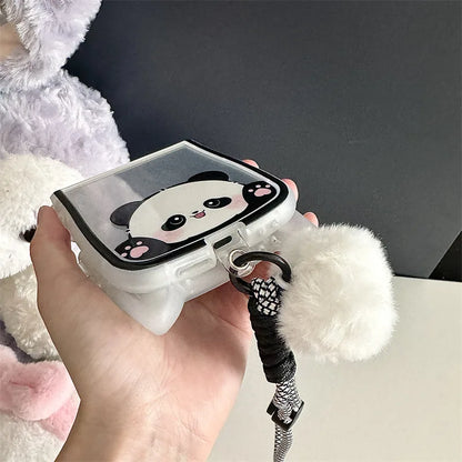 Cute Panda Cat Ears Phone Case for Samsung Galaxy Z Flip 3/4/5/6
