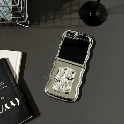 Tinfoil Bracket Wave Case for Samsung Galaxy Z Flip 3/4/5