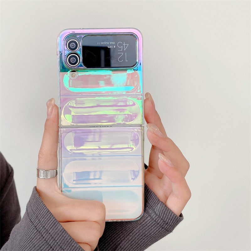 Cute Laser Case with Bead Chain For Samsung Galaxy Z Flip