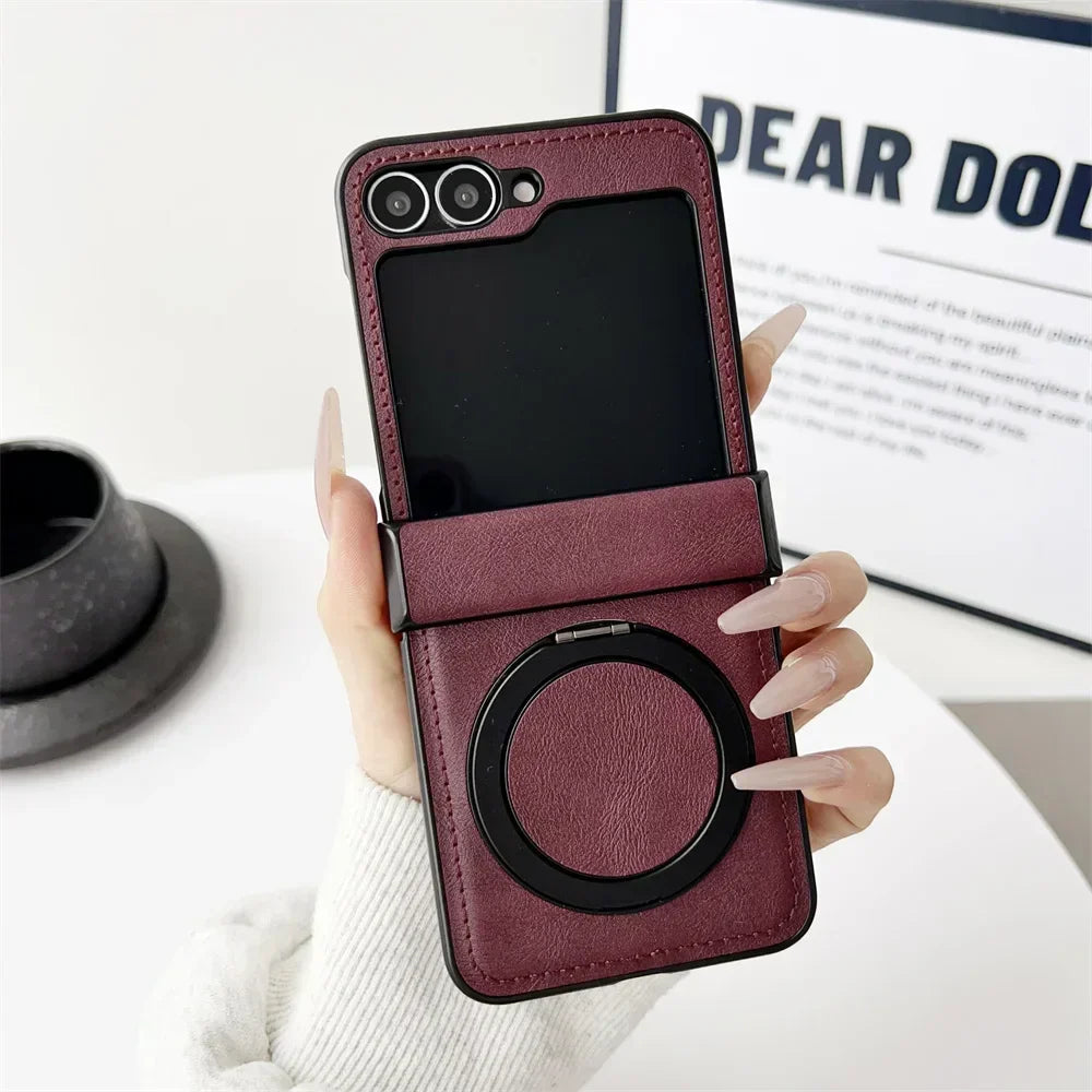 Leather Magnetic Case For Samsung Galaxy Z Flip