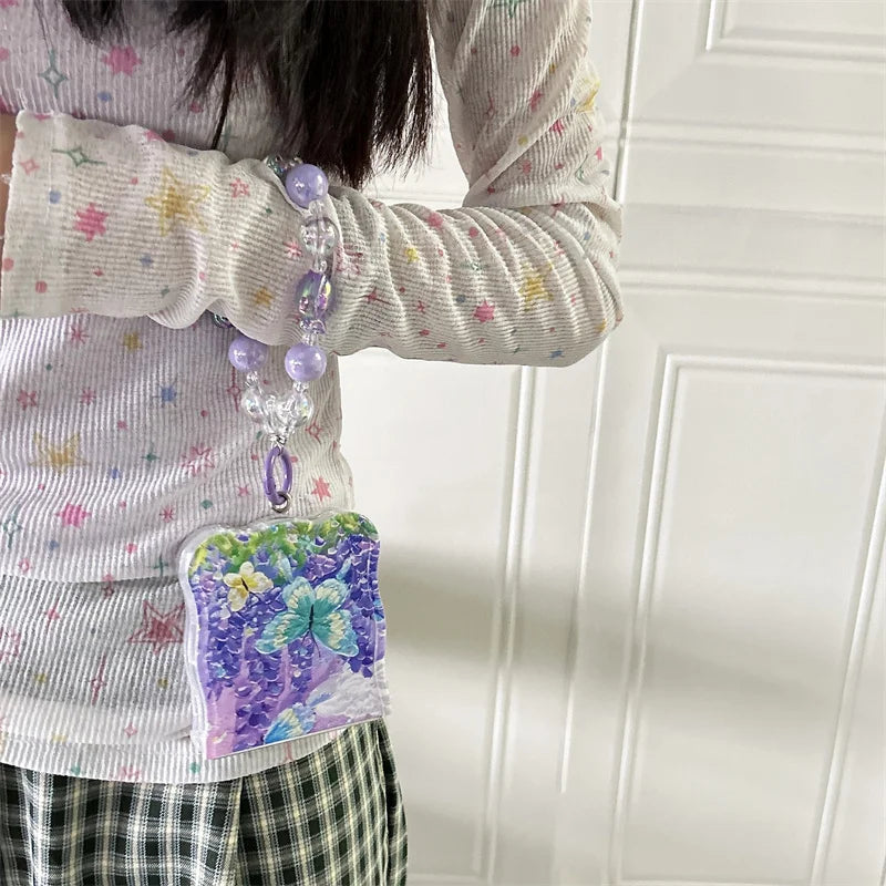 Cute Moon Butterfly Bracelet Phone Case for Samsung Galaxy Z Flip 3/4/5/6