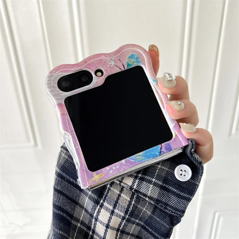 Cute Moon Butterfly Bracelet Phone Case for Samsung Galaxy Z Flip 3/4/5/6