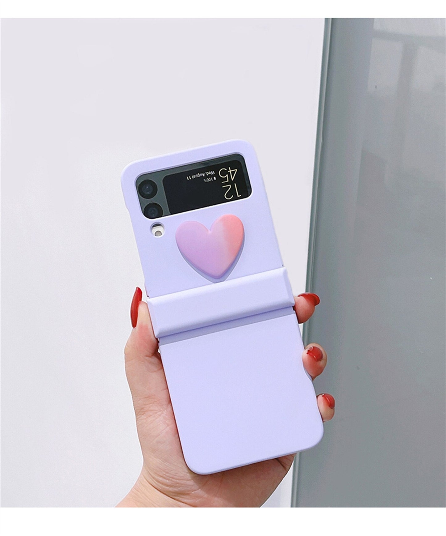 Cute 3D Gradient Heart Case for Samsung Galaxy Z Flip 4