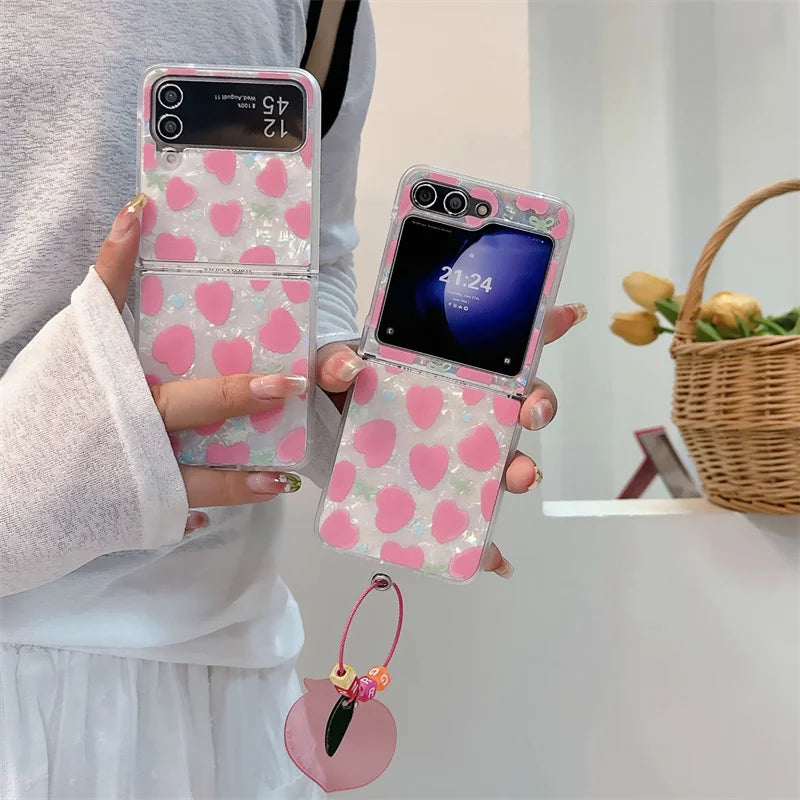 Cute Love Heart Shell Case for Samsung Galaxy Z Flip 3/4/5
