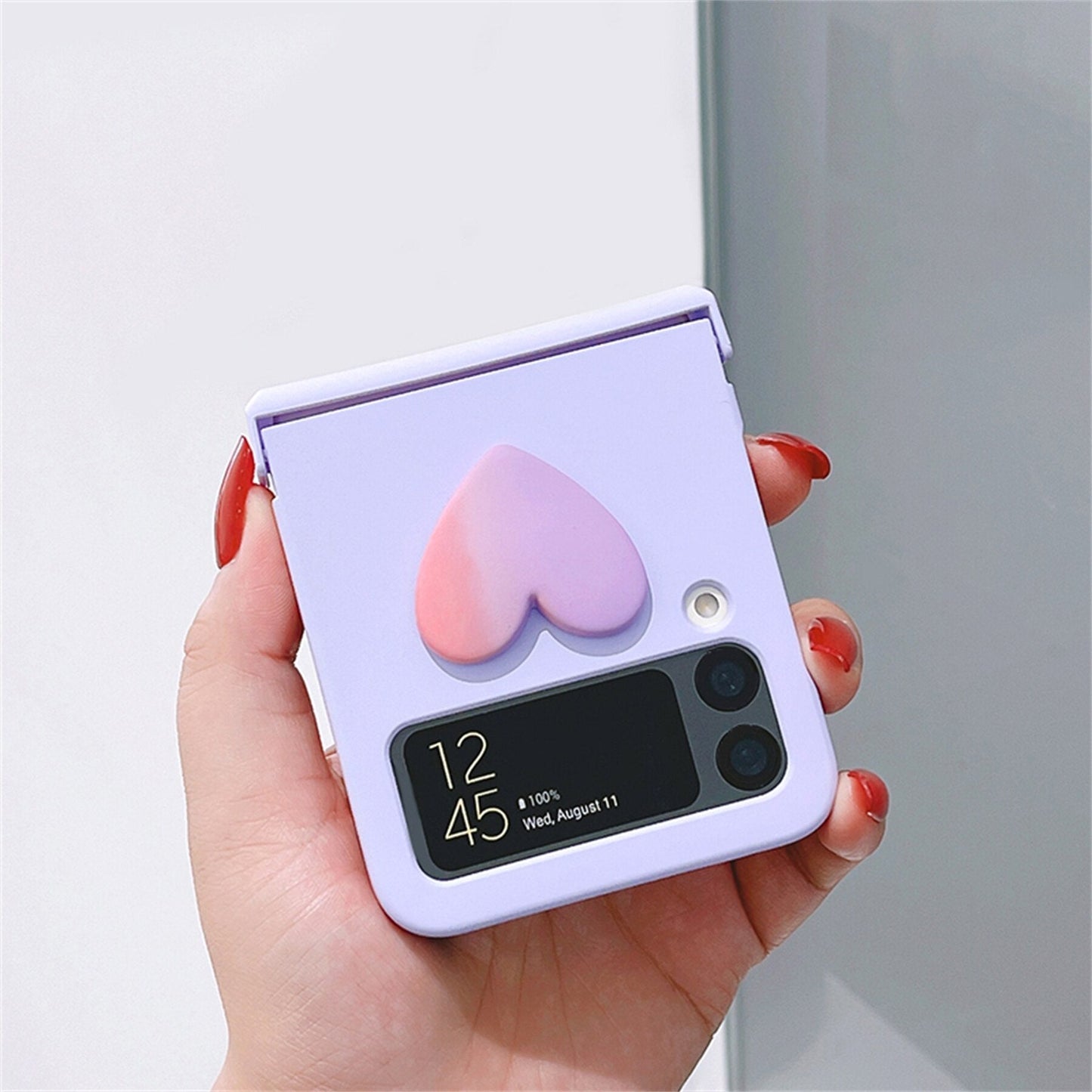 Cute 3D Gradient Heart Case for Samsung Galaxy Z Flip 4